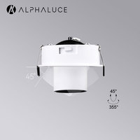 ALPHALUCE Spot LED encastré au plafond sans cadre 10W réglable pour salon, CRI 98, dimmable