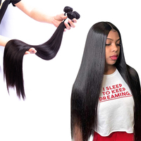 Bundles de cheveux humains alignés par cuticule droite péruvienne noire naturelle de 18 pouces avec la catégorie 12A de fermeture 5X5