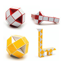 24 blocs Mini Megaminx Ruler Magic Cube Snake Twist Puzzle Jouet éducatif 41cm