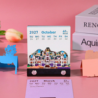 Bloc-notes personnalisé Château de conte de fées, calendrier hebdomadaire, décoration de bureau, papeterie, bloc-notes en papier, cadeau d'anniversaire de luxe pour petite amie