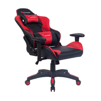 Chaise de Gamer Pivotante Extensible en Cuir PU Rouge au Design Moderne avec Structure en Acier