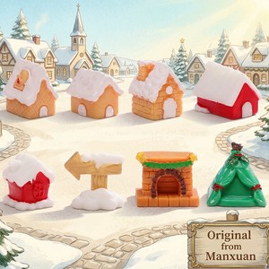 Ornements en résine peints à <span class=keywords><strong>la</strong></span> main style Cottagecore, figurines enneigées, maisons de Noël chaleureuses pour cadeaux de Noël, décoration d'intérieur hivernale, modèle - Product Image 1