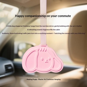 Pink Cute <b>Puppy</b> Gypsum Fragrance Hanging Wardrobe Aroma Patch Lasting Freshness Car Aroma Expansion Stone - Product Image 6