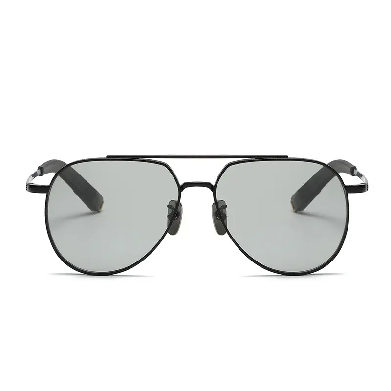 2024 Sommer Pilot Stil Doppelbrücke polarisierte Brille Reines Titan handgefertigte Sonnenbrille Herren UV400 Fahrbrille