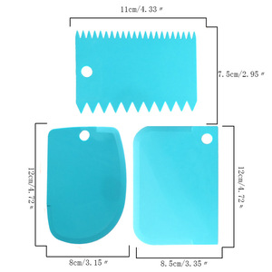 3PC Baking Pastry công cụ nhựa bột dao <span class=keywords><strong>Icing</strong></span> fondant scraper trang trí đồng bằng mịn lởm chởm cạnh spatulas cắt bánh công cụ - Product Image 6