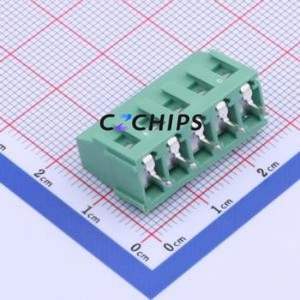 JL500-50005G01 <b>Screw</b> Terminal <b>Block</b> Through hole Component (THT),P=5mm Connector 1x5P 5mm Green Through Hole - Product Image 2