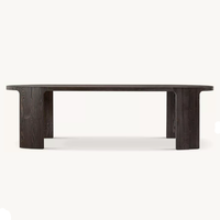 Table à manger rectangulaire en bois massif RH Bronte, design médiéval, fabriquée à la main et durable, meubles pour la maison et la salle à manger