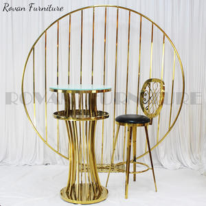 <span class=keywords><strong>Tabouret</strong></span> <span class=keywords><strong>de</strong></span> <span class=keywords><strong>Bar</strong></span> haut en verre avec chaises, élégant, <span class=keywords><strong>pour</strong></span> Table à gâteaux, hôtel club, mariage, acier inoxydable - Product Image 5