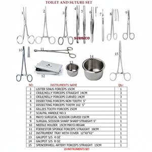 Ensemble de toilettes et de sutures, instruments chirurgicaux - Product Image 1