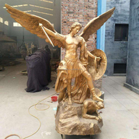 Sculpture d'ange traditionnelle en bronze, grande statue d'art avec technique de moulage, sculpture extérieure de haute qualité