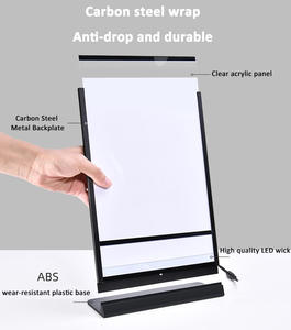 Подвижный светодиодный светильник A4, металлический дисплей, подставка для меню, рекламный Настольный держатель для пива, бара, магазина - Product Image 3