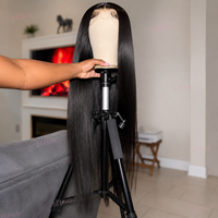 Pelucas de Cabello Humano Virgen Chino 15A, Sin Pegamento, Encaje Frontal HD Completo, Cabello con Cutícula Alineada, Pelucas Frontales de Encaje HD