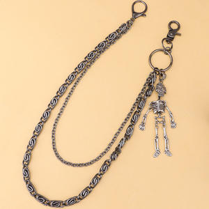 Cadena de cintura Skeleton de doble capa de aleación de zinc, estilo hip hop punk, unisex, para uso diario. - Product Image 1
