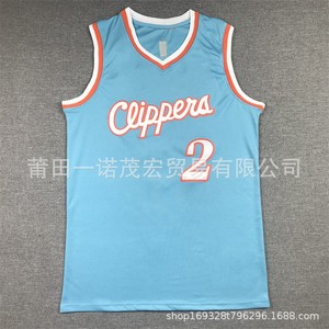 เสื้อบาสเก็ตบอลคลิปเปอร์สแบบเวสต์ # 2 # 13 # 0 เลโอนาร์ดจอร์จผ้าฝ้ายสำหรับผู้ชาย S M L XL XXL - Product Image 3