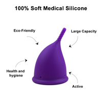 Vente en gros OEM : Nouvelles coupes menstruelles rondes en silicone souple de qualité médicale, réutilisables pour femmes