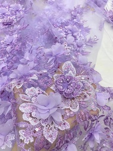 売れ筋メッシュチュール刺繍フラワーレース生地ドレス用 - Product Image 4