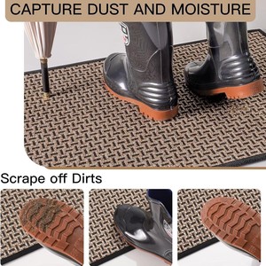 พรมเช็ดเท้ารูปทรงเรขาคณิต ผ้าลินินกันลื่น สำหรับทางเข้าบ้าน - Product Image 4