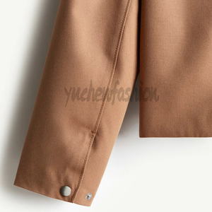 Oem bán buôn Chất lượng cao biểu tượng tùy chỉnh Áo khoác dây kéo lên người da đen thời trang mùa thu Đồng bằng áo khoác cho nam giới - Product Image 6