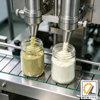 Équipement de remplissage automatique MTW à 2 têtes pour fruits, légumes, farine de blé et poudre de parmesan