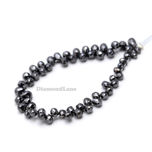 Collar de Cuentas Facetadas en Forma de Lágrima de Diamante Negro, 3-3.8mm, 50 Piezas, Material de Piedra, Joyería de Lustre - Product Image 4