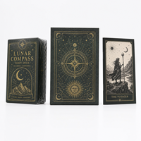 Guide du jeu de tarot Oracle Gold, divertissement personnalisé, impression couleur écologique, emballage en boîte en papier, boîte en plastique à clapet
