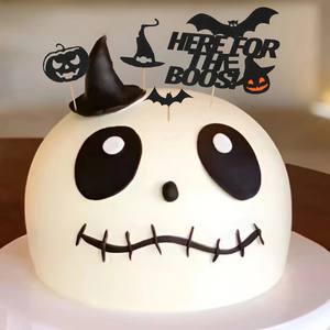 Fun Little Devils Ghost Castle Witch Spider Web Cake Decoraciones para fiestas de Año Nuevo-Diseño de tarjeta enchufable de Halloween de lujo - Product Image 4