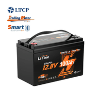 Batterie marine LiFePO4 LiTime 12V 100Ah Groupe 31 à décharge profonde avec Bluetooth 5.0 et BMS 100A pour moteur de pêche à la traîne, camping-car et applications hors réseau