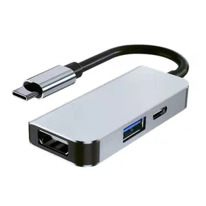 USB C tipo C 3 en 1 Hub 3in1 hubs 4K30HZ USB3.0 PD 100W HDTV USB 3,0