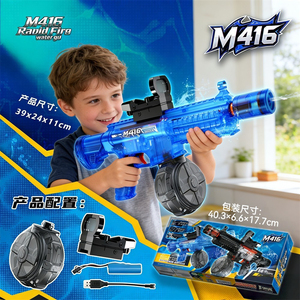 ปืนฉีดน้ำไฟฟ้าอัตโนมัติแบบ M416 ยิงเร็ว ความจุสูง ยิงต่อเนื่อง ของเล่นสำหรับเด็ก เล่นกลางแจ้งในช่วงฤดูร้อน - Product Image 2