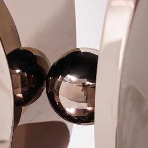 Cao Bán Công Nghiệp Crank Bàn Cà Phê Cơ Sở Titan Vòm Thiết Kế Bệ Mạ Nâu Bàn Tròn Bàn Cà Phê Kim Loại Khung - Product Image 6