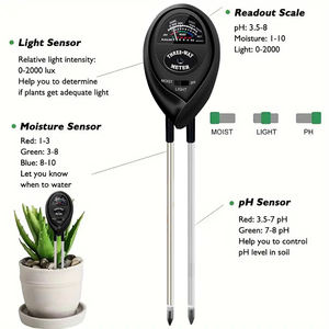 เครื่องวัดความชื้นและดินพีเอชสำหรับสวนในบ้านสนามหญ้าเพื่อสุขภาพและเครื่องมือวินิจฉัยการเติบโตของฟาร์มแบบสามในตัวเดียว - Product Image 3