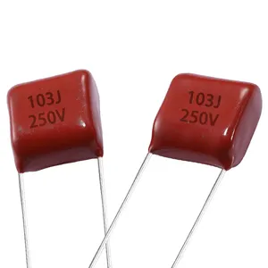 Capacitor metálico de filme de poliéster cl21, 106k 250v