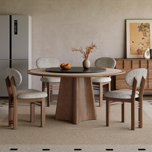 Set da Pranzo Moderno Nordico di Lusso, Tavolo Rotondo in Pietra Sinterizzata con 6 Sedie <span class=keywords><strong>per</strong></span> Casa, Cucina e Ristorante - Product Image 4