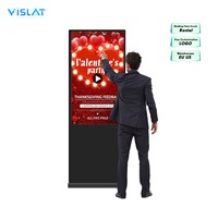 Totem LCD Iklan Vertikal 43 Inch dengan Bezel Tipis, Stand Lantai, dan Roda untuk Lobi - Harga Terbaik Langsung dari Pabrik