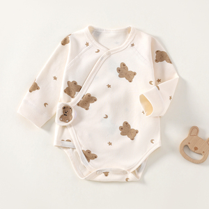 Body de Bebé Kaka Bear 100% Algodón Peinado con Cuello Tipo Sobre, Cierre de Gancho y Bucle, Suave, Transpirable, Estampado de Dibujos Animados para Recién Nacido - Product Image 2