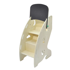 Kidpik polivalente sedia di alimentazione regolabile scrittura lavagna bilancia in legno scala alta sedia di alimentazione del bambino - Product Image 3