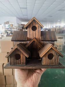 5-Hole açık ahşap kuş evi için Bluebirds Finches Cardinals-meşe modeli kuş kutusu 5 kuş aileleri için - Product Image 3