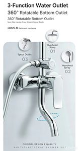 Système <span class=keywords><strong>de</strong></span> <span class=keywords><strong>douche</strong></span> <span class=keywords><strong>thermostatique</strong></span> <span class=keywords><strong>de</strong></span> luxe avec LED et affichage <span class=keywords><strong>de</strong></span> la température, <span class=keywords><strong>colonne</strong></span> <span class=keywords><strong>de</strong></span> <span class=keywords><strong>douche</strong></span> murale en acier inoxydable - Product Image 4