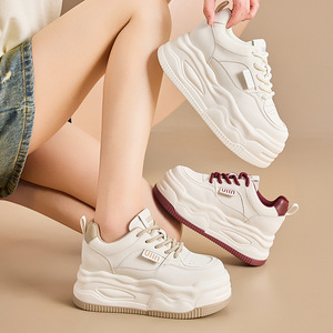 Chaussures pour femmes Nouveautés Printemps 2026 Baskets blanches décontractées à semelle épaisse rehaussante polyvalentes et sportives - Product Image 6