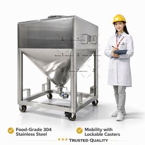 1000L Chemical <b>Storage</b> Tank Manufacturer Stainless Steel Powder Square <b>Storage</b> Tank - Product Image 3