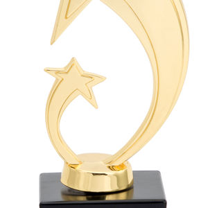 Trofeo in Metallo Dorato di Design Personalizzato con Base in Legno per Competizioni di Canto o Danza JM14 - Product Image 3