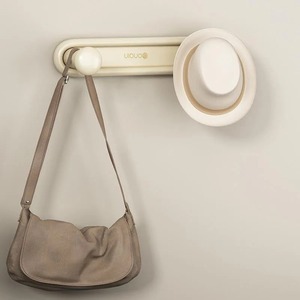Wall Mounted Hanger <b>Storage</b> Rack No Drilling Adhesive Double Layer Design For <b>Laundry</b> Room Bedroom Closet <b>Organization</b> - Product Image 5