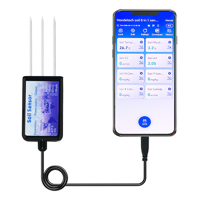 7 in 1 Soil Sensor RS485 PH Moisture Temp Ec Salinity NPK Soil Sensor for Agriculture Plant Soil Moisture Sensor