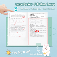 Classeur de rangement transparent A3 pour papiers de test, dossiers d'étudiant et documents, avec pochettes de classification, grande capacité (30-40 pages)