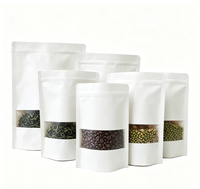 Sachet Doypack 100% Biodégradable en Papier Kraft et PLA avec Fermeture Zip et Fenêtre, Impression Numérique pour Emballage Alimentaire (Thé & Café)