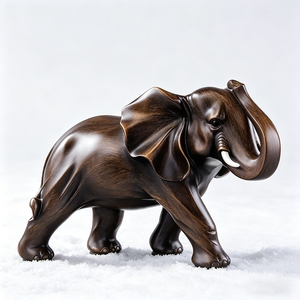 Escultura de <span class=keywords><strong>Elefante</strong></span> Marrón Oscuro, Adorno Realista con Efecto de Resina para Decoración de Sala de Estar y Oficina - Product Image 2