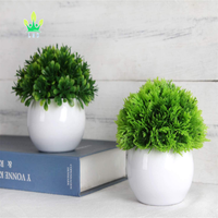 Mini plantes artificielles pour étagère, pièces, fausses plantes, Pot en plastique blanc pour décoration de salle de bain, maison