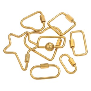 Connecteurs de bijoux en acier inoxydable avec fermoir à ressort et boucle à vis, finition PVD sous vide, pour bracelets et colliers, vente en gros - Product Image 5