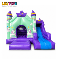 Château gonflable commercial en PVC, combo château gonflable lune pour enfants