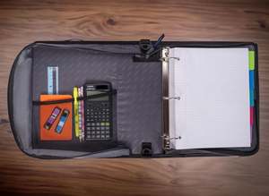 Free Sample BSCI Large Capacity <b>3</b> <b>Ring</b> <b>3</b> Inch Zipper <b>Binder</b> Waterproof Zippered <b>Binder</b> Bag for Middle School - Product Image 2